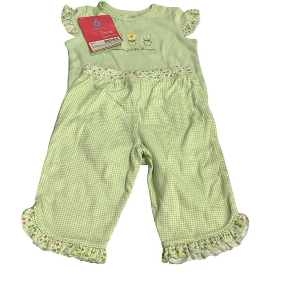 Carters Cute & Comfy 2 Piece Cotton Top & Bottom 6 Mo Mommy's Little Blossom - Picture 1 of 9